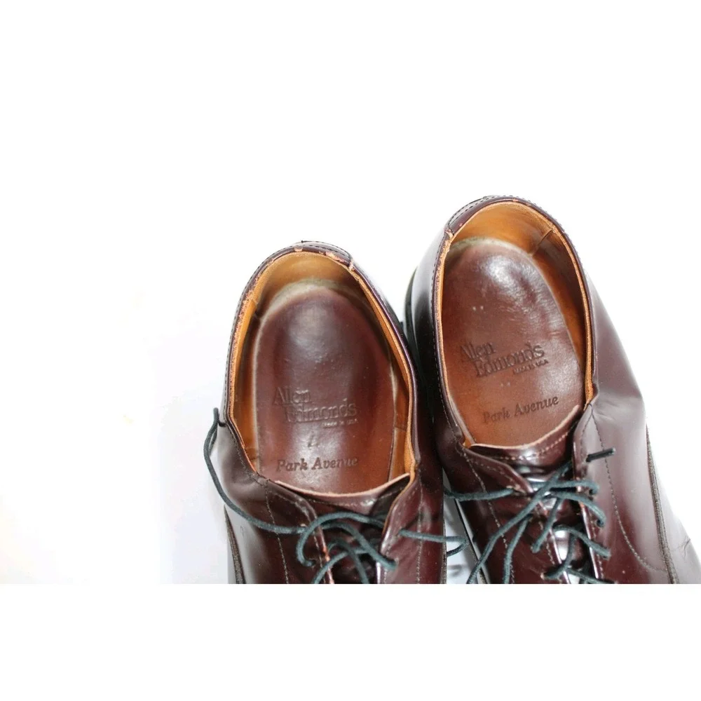 Allen Edmonds Park Avenue Burgundy Mens Dress Shoes Size 10.5 C Cap Toe 5675 USA